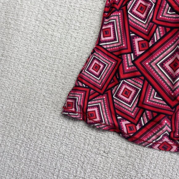 Lole Tank Top Tennis Knit V neck Shirt Women’s Small Psychedelic Boho Red AOP - Picture 13 of 14